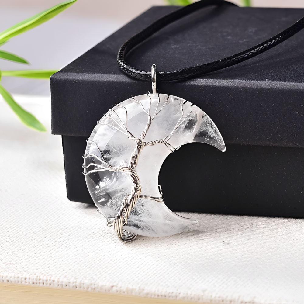 Ladies Necklace with Tree of Life and Moon Pendant
