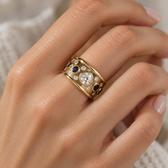Women's Vintage-Style Ring with Stone Details