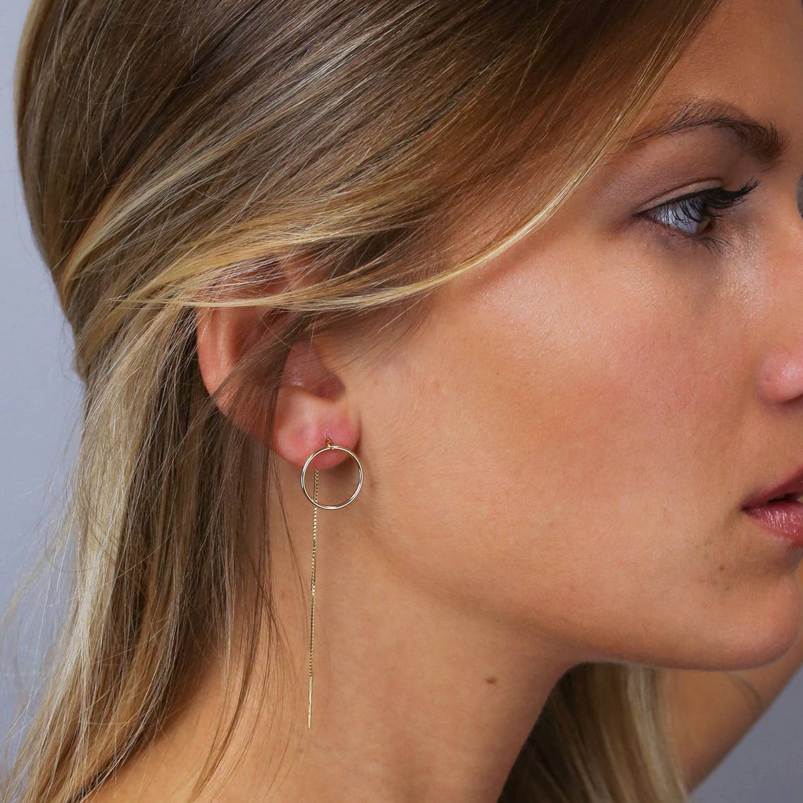 Long thread circle hoops