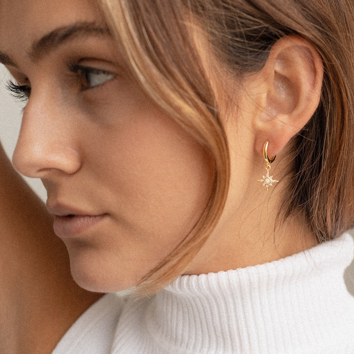 Starburst huggie earrings