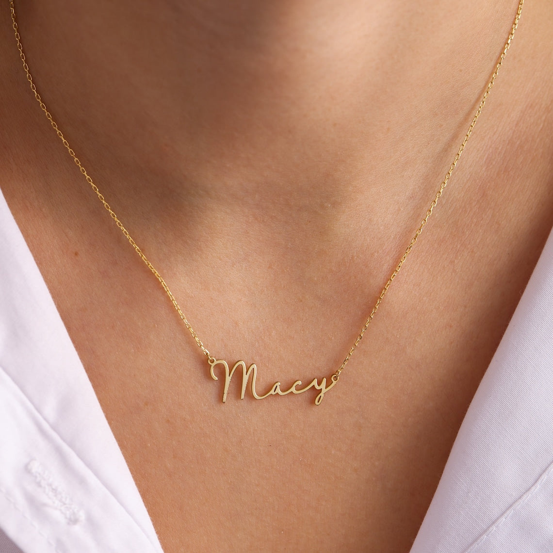 Matte letter necklace