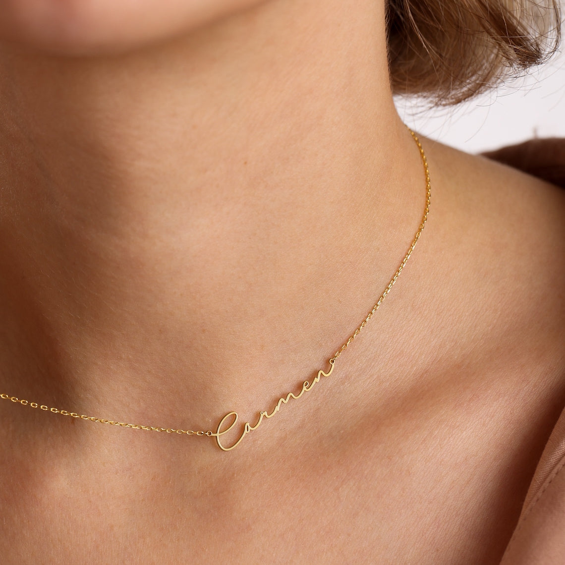 Matte letter necklace