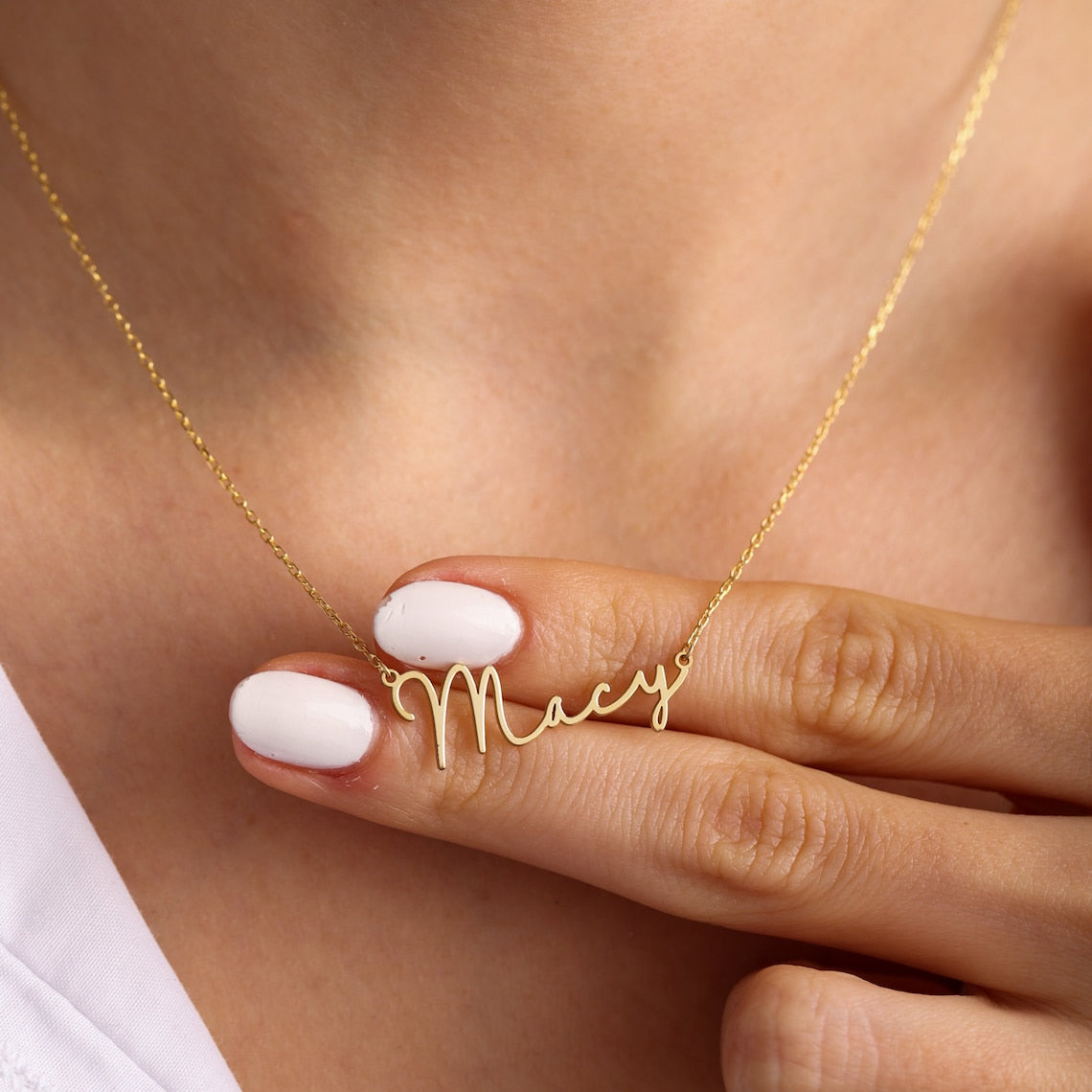 Matte letter necklace