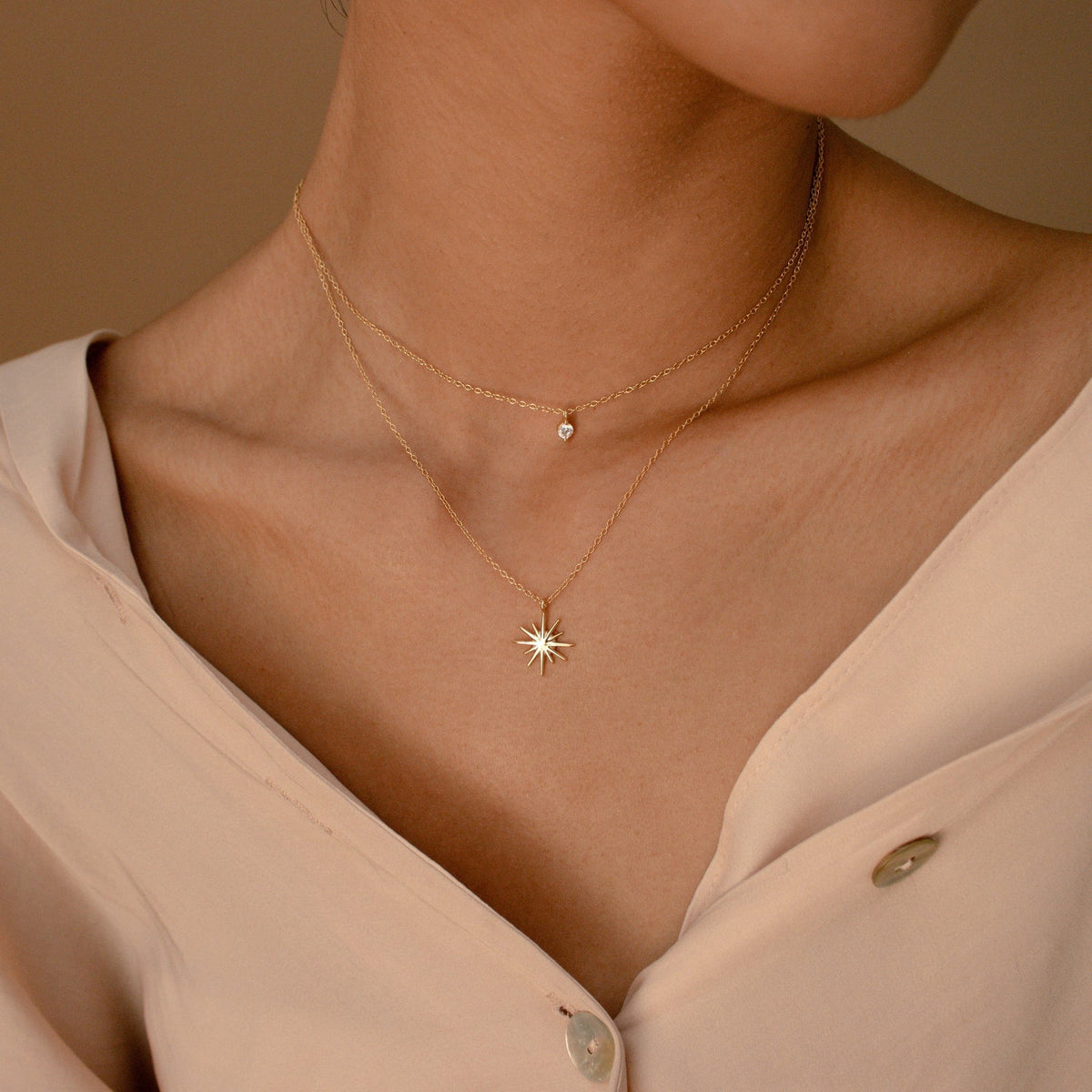 Double-layer star necklace