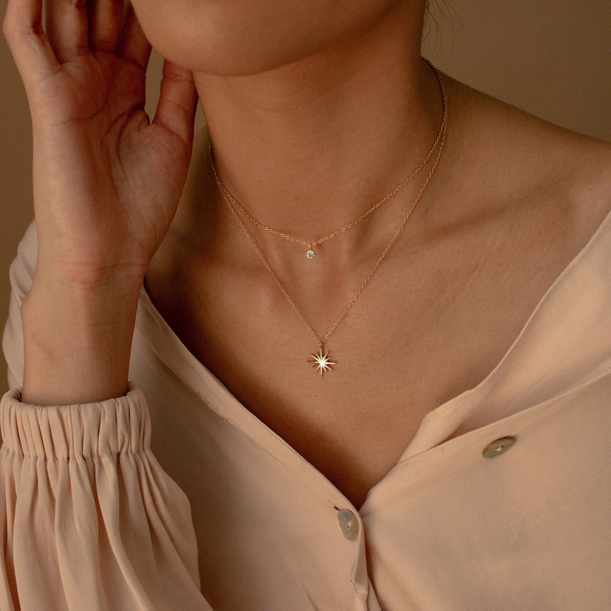 Double-layer star necklace