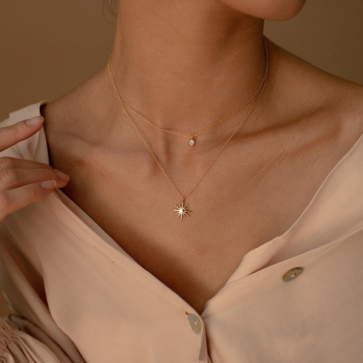 Double-layer star necklace