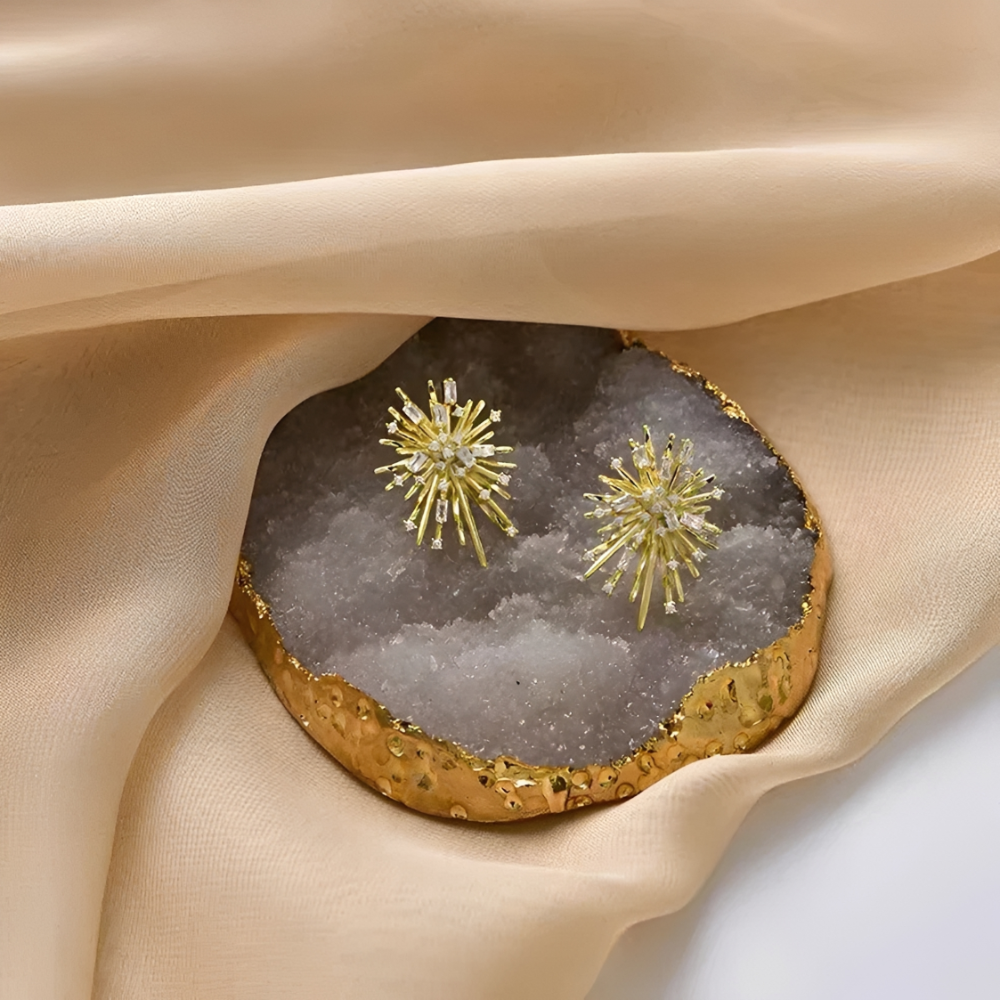 Women's Firework Earrings with Ray-Inspired Design
