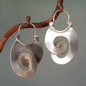 Women's Spiral Earrings with Vintage Style