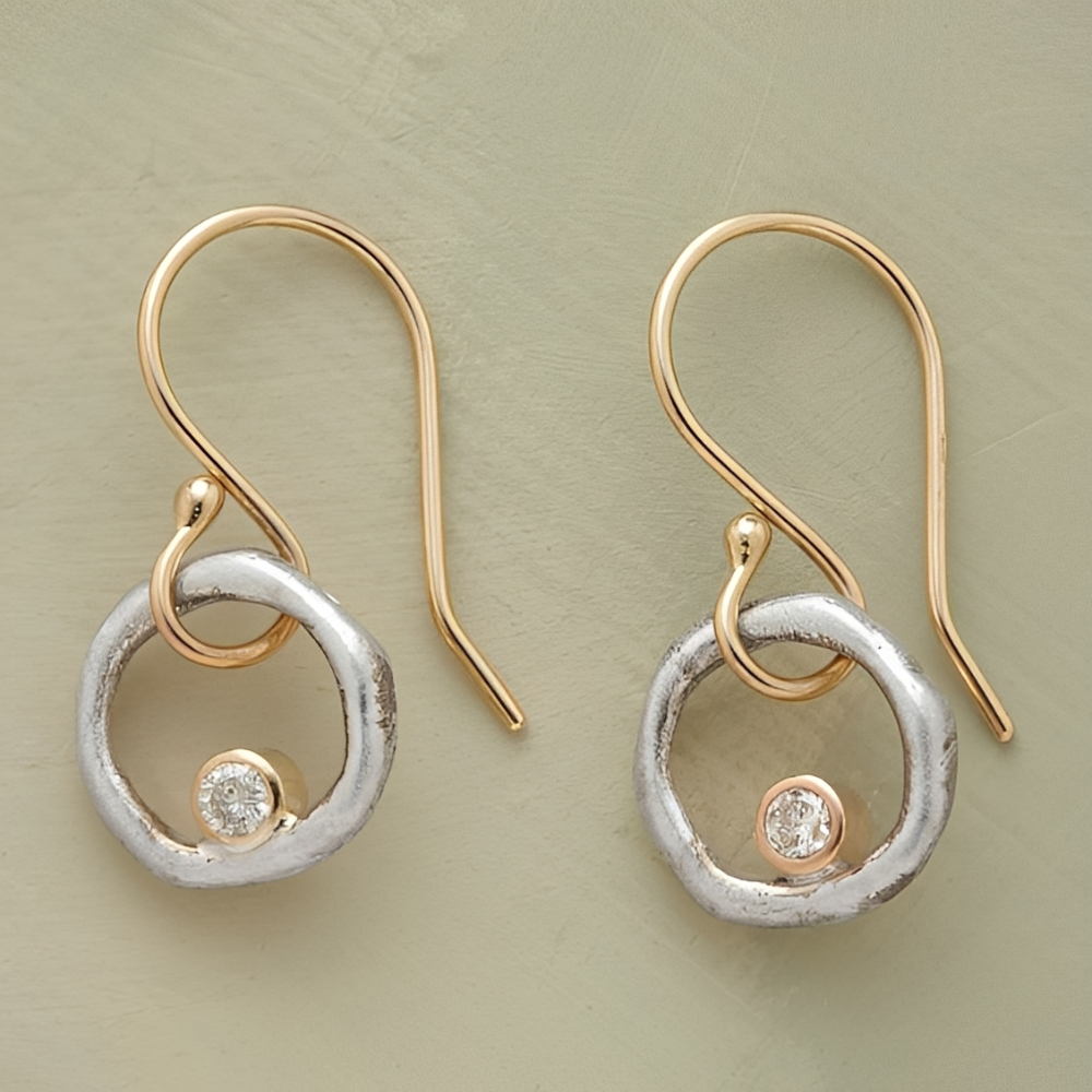 Women's Vintage-Style Earrings with Stone Accents
