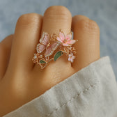 Women's Butterfly Ring featuring Decorative Stone Details