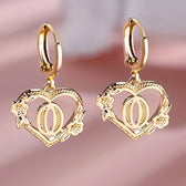 Women's Heart Hoops Featuring Initial and Floral Accents