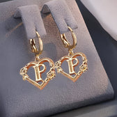 Women's Heart Hoops Featuring Initial and Floral Accents