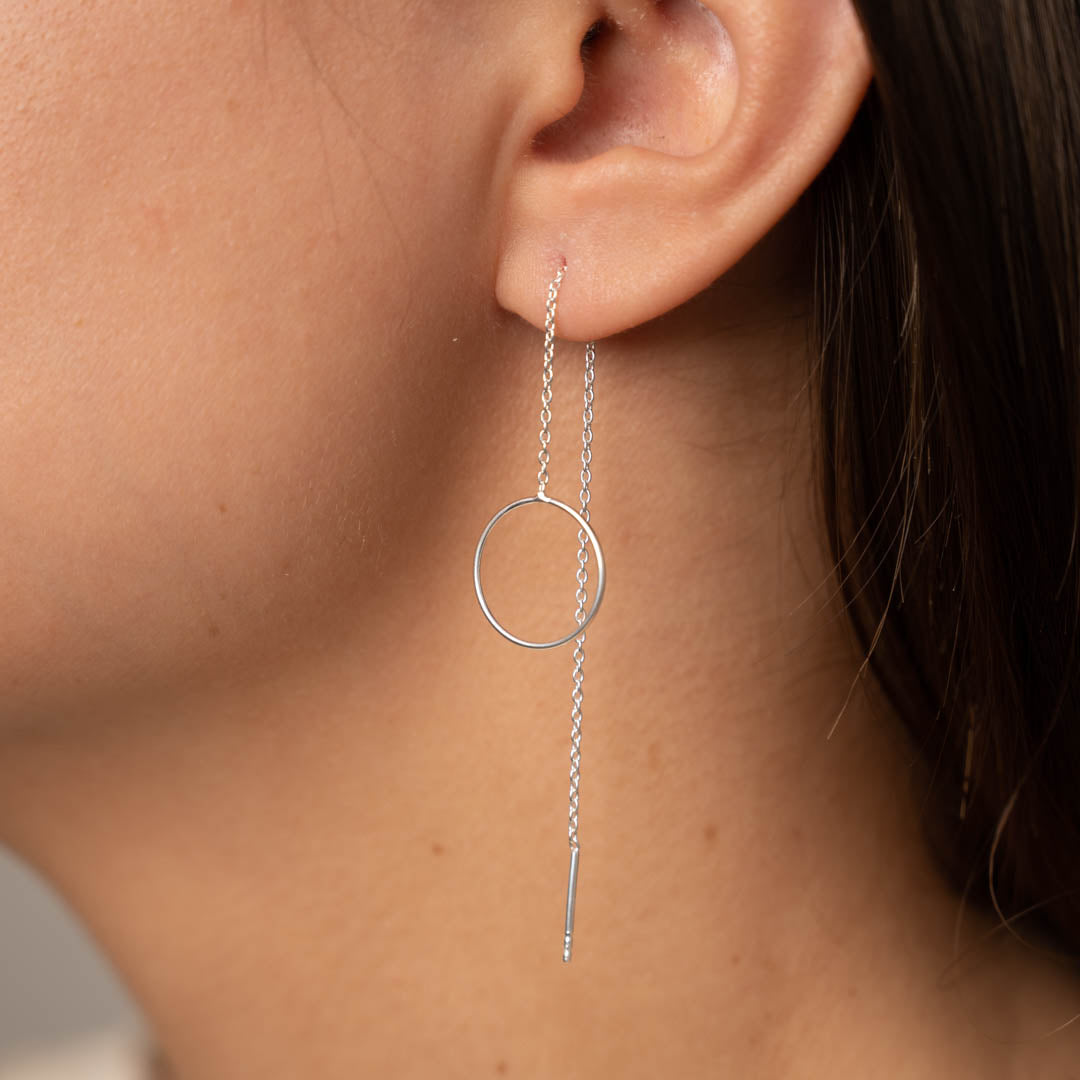Long thread circle hoops
