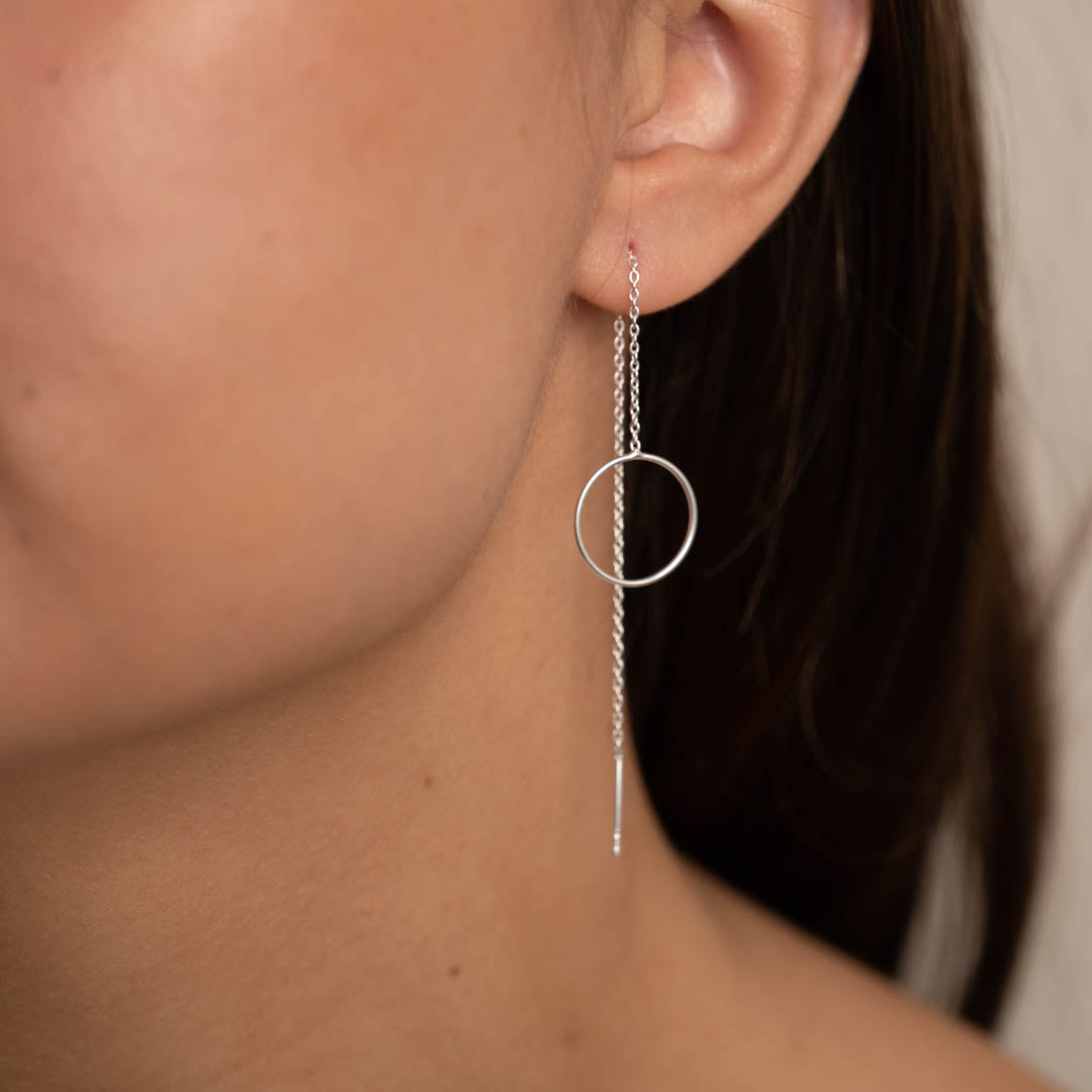 Long thread circle hoops
