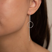 Long thread circle hoops