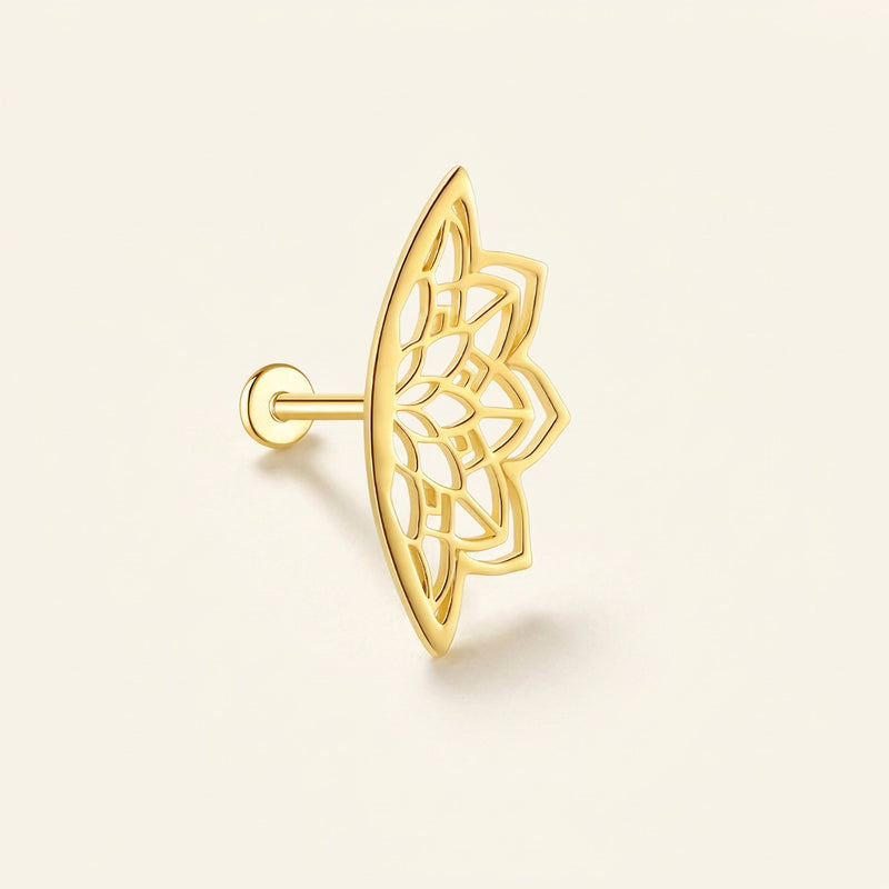 Women’s Helix Earring Featuring Mandala Design