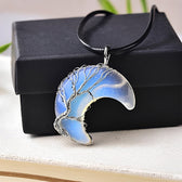 Ladies Necklace with Tree of Life and Moon Pendant