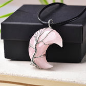 Ladies Necklace with Tree of Life and Moon Pendant