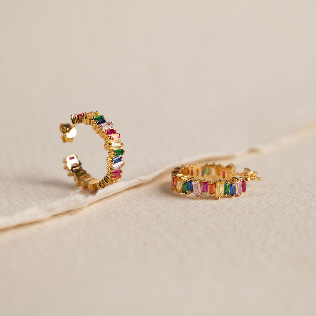 Veronica – Rainbow hoop earrings