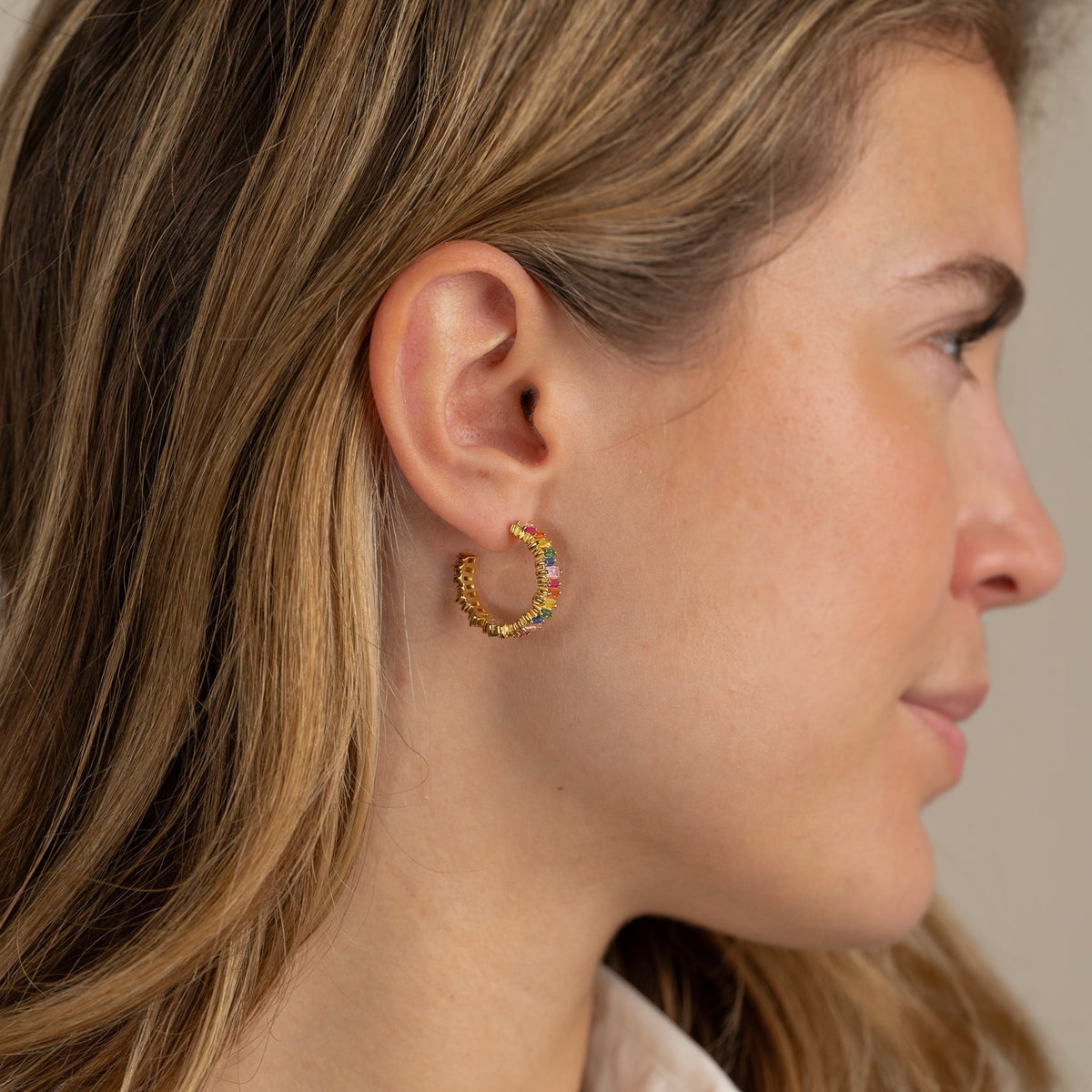 Veronica – Rainbow hoop earrings