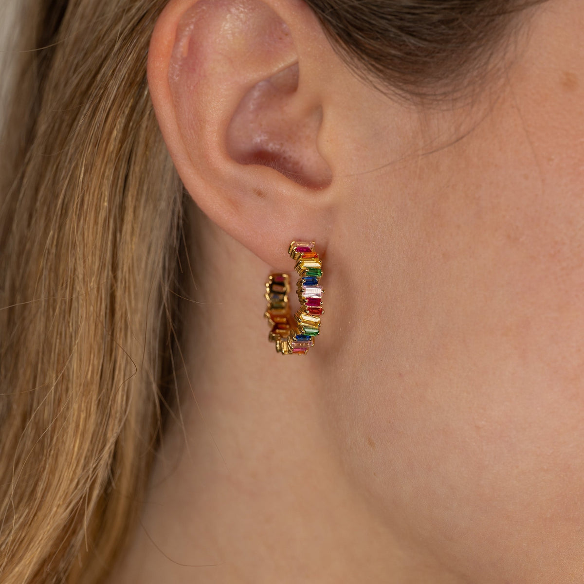 Veronica – Rainbow hoop earrings